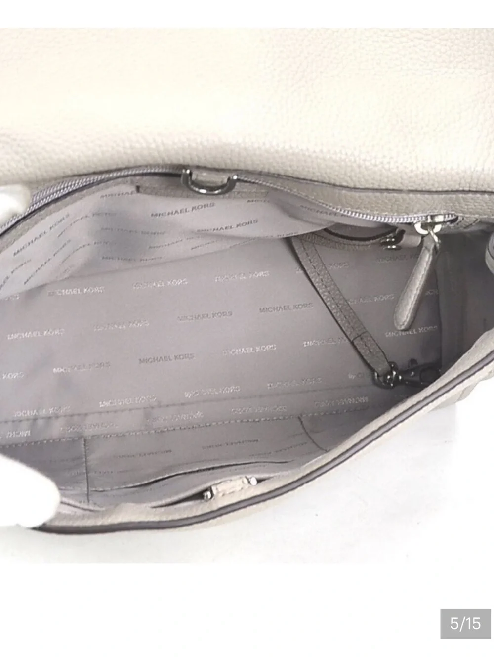 Michael Kors Gray Leather Bristol Satchel with Crossbody Bag
